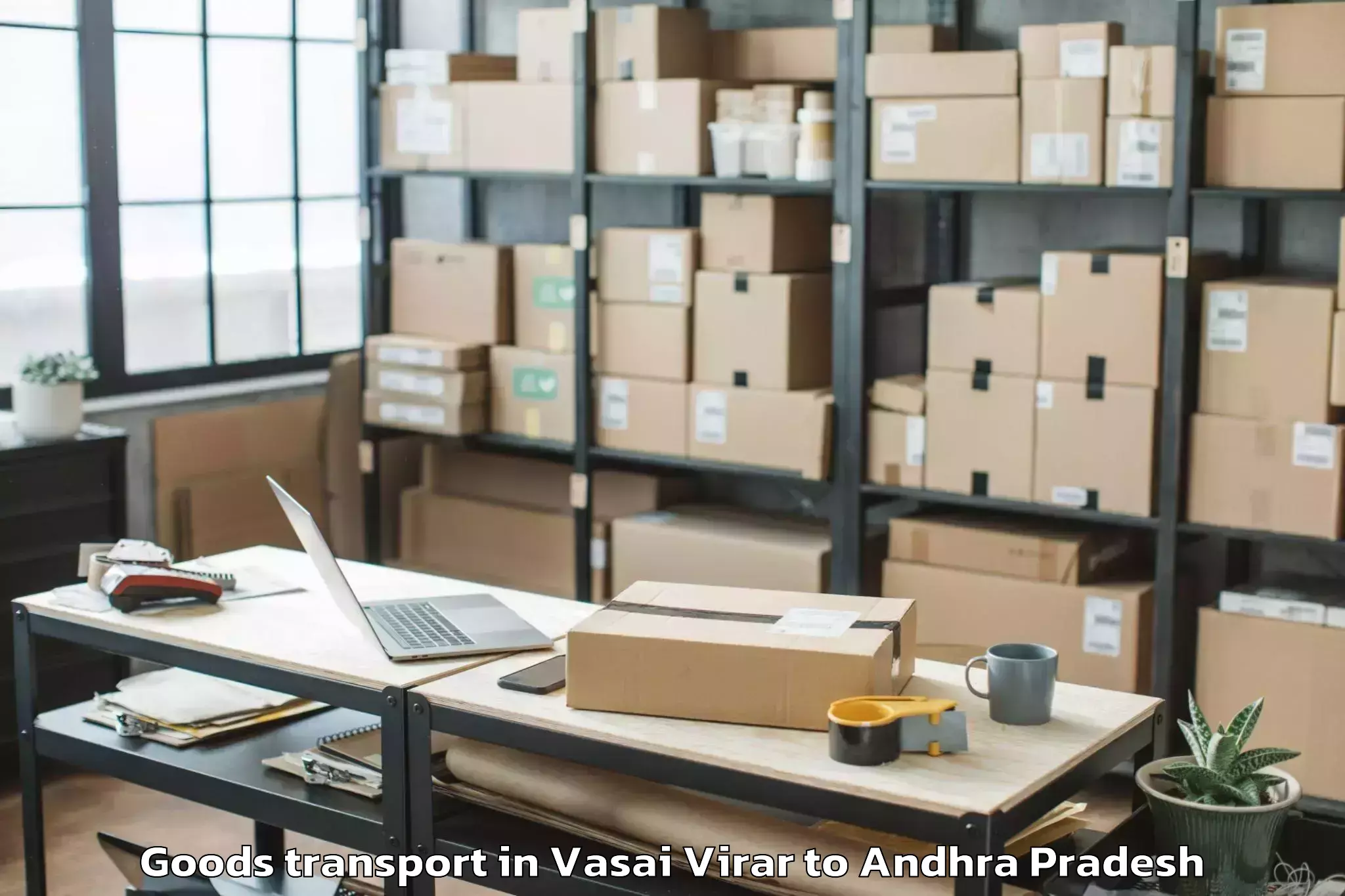 Book Vasai Virar to Vadlamudi Goods Transport